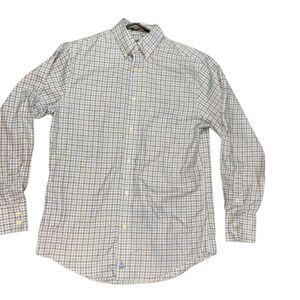 Nordstrom Smartcare Wrinkle Free Shirt Blue Check Traditional Fit Men’s Small